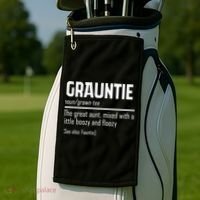 Funny Grauntie Definition Niece Nephew Aunt Auntie Gift Golf Towel thumb 2