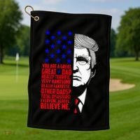 Funny Great Dad Donald Trump FatherS Day Golf Towel thumb 1