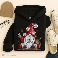 Floral Gnome Daisy Ladybugs Hippie Gnome Love Hoodie thumb 4