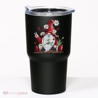 Floral Gnome Daisy Ladybugs Hippie Gnome Love Tumbler thumb 0