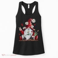 Floral Gnome Daisy Ladybugs Hippie Gnome Love Women's Tank Top thumb 0
