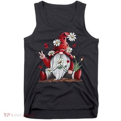 Floral Gnome Daisy Ladybugs Hippie Gnome Love Tank Top