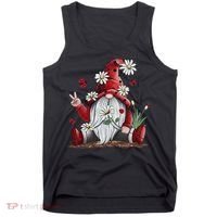 Floral Gnome Daisy Ladybugs Hippie Gnome Love Tank Top thumb 0