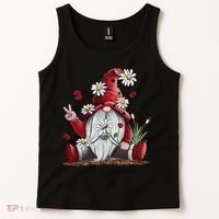 Floral Gnome Daisy Ladybugs Hippie Gnome Love Tank Top thumb 2