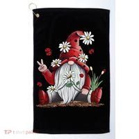 Floral Gnome Daisy Ladybugs Hippie Gnome Love Golf Towel thumb 0