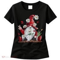 Floral Gnome Daisy Ladybugs Hippie Gnome Love Women's T-Shirt thumb 0