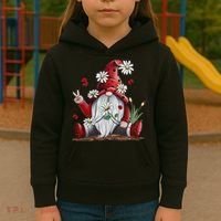 Floral Gnome Daisy Ladybugs Hippie Gnome Love Kids Hoodie thumb 3