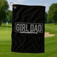 Funny Girl Dad Golf Towel thumb 1