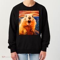 Funny Groundhog Day The Scream Painting Women's Sweatshirt thumb 0