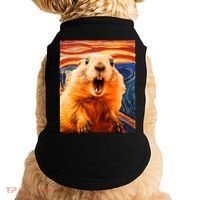 Funny Groundhog Day The Scream Painting Doggie Tank thumb 0