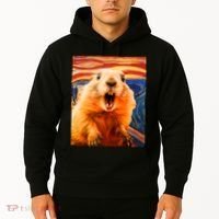Funny Groundhog Day The Scream Painting Hoodie thumb 2