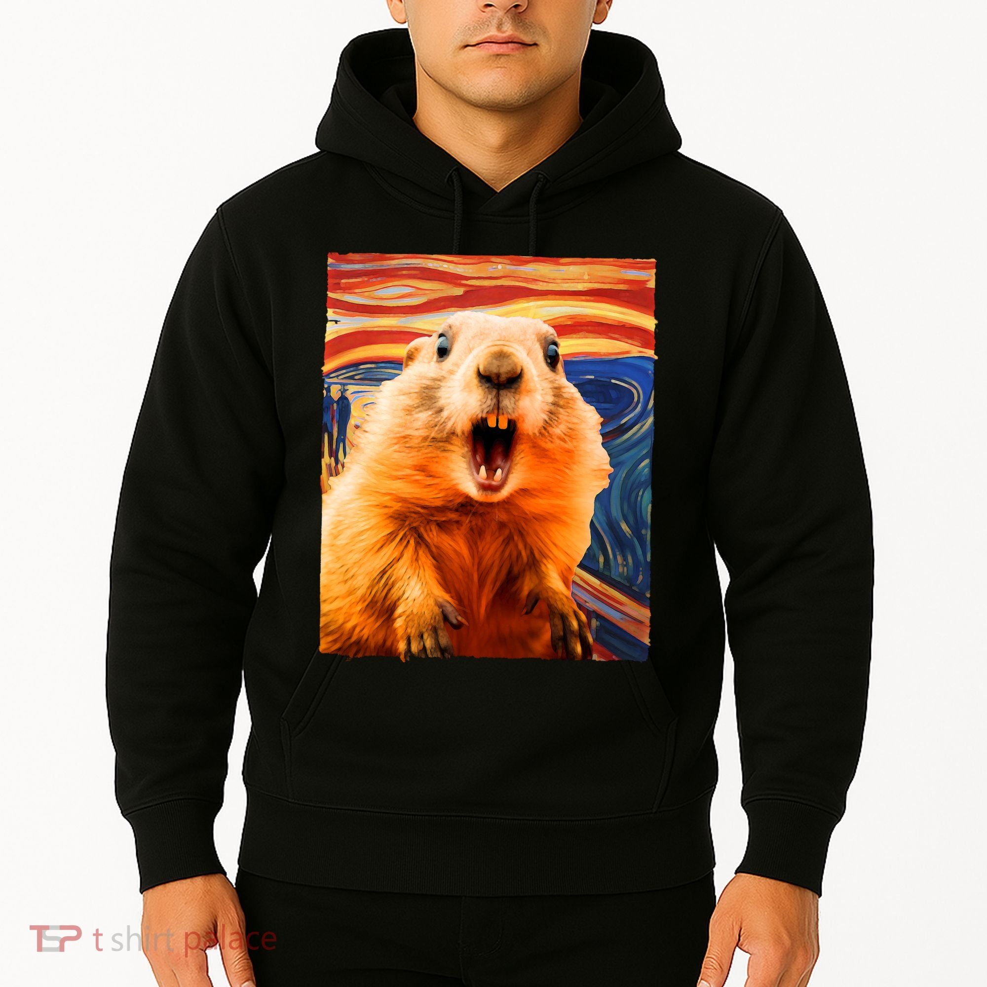 Funny Groundhog Day The Scream Painting Hoodie