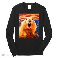 Funny Groundhog Day The Scream Painting Long Sleeve Shirt thumb 0