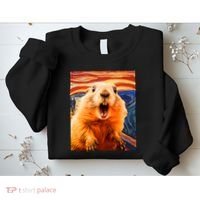 Funny Groundhog Day The Scream Painting Sweatshirt thumb 2