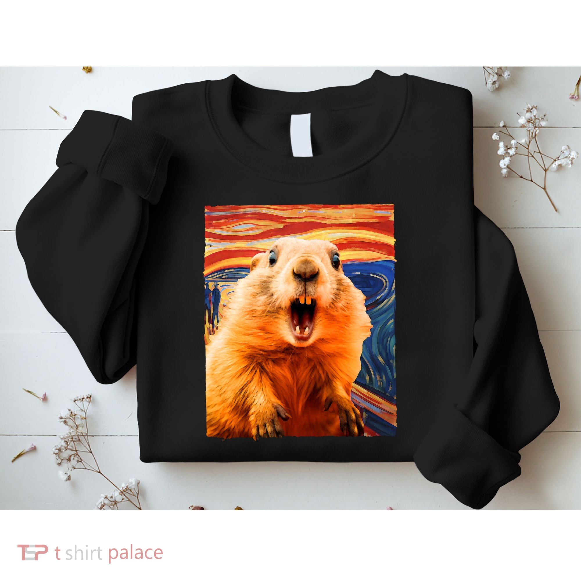 Funny Groundhog Day The Scream Painting Sweatshirt