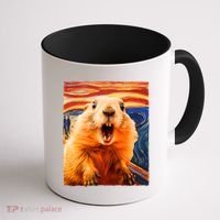 Funny Groundhog Day The Scream Painting Coffee Mug thumb 1