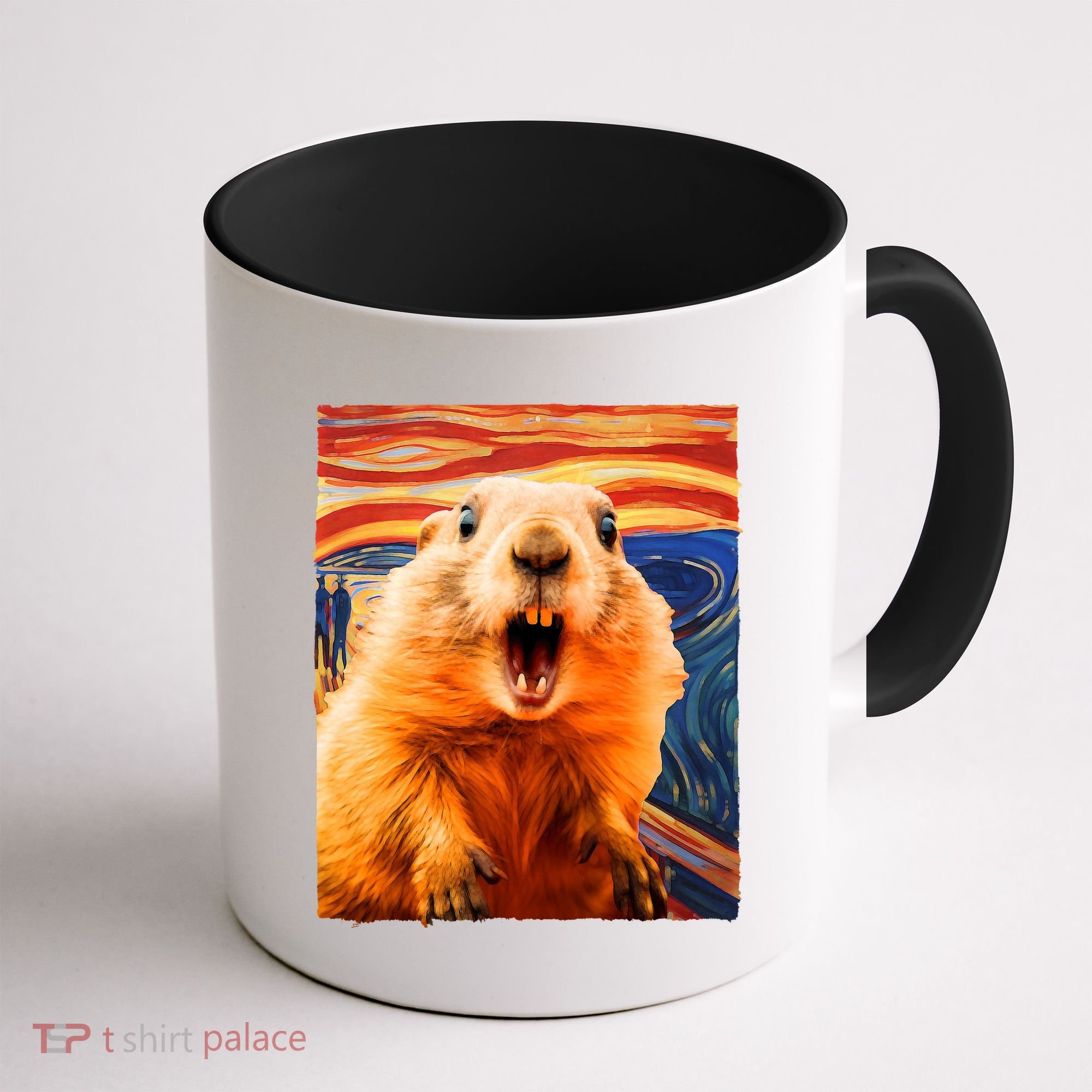 Funny Groundhog Day The Scream Painting Coffee Mug