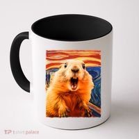 Funny Groundhog Day The Scream Painting Coffee Mug thumb 0