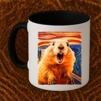 Funny Groundhog Day The Scream Painting Coffee Mug thumb 2