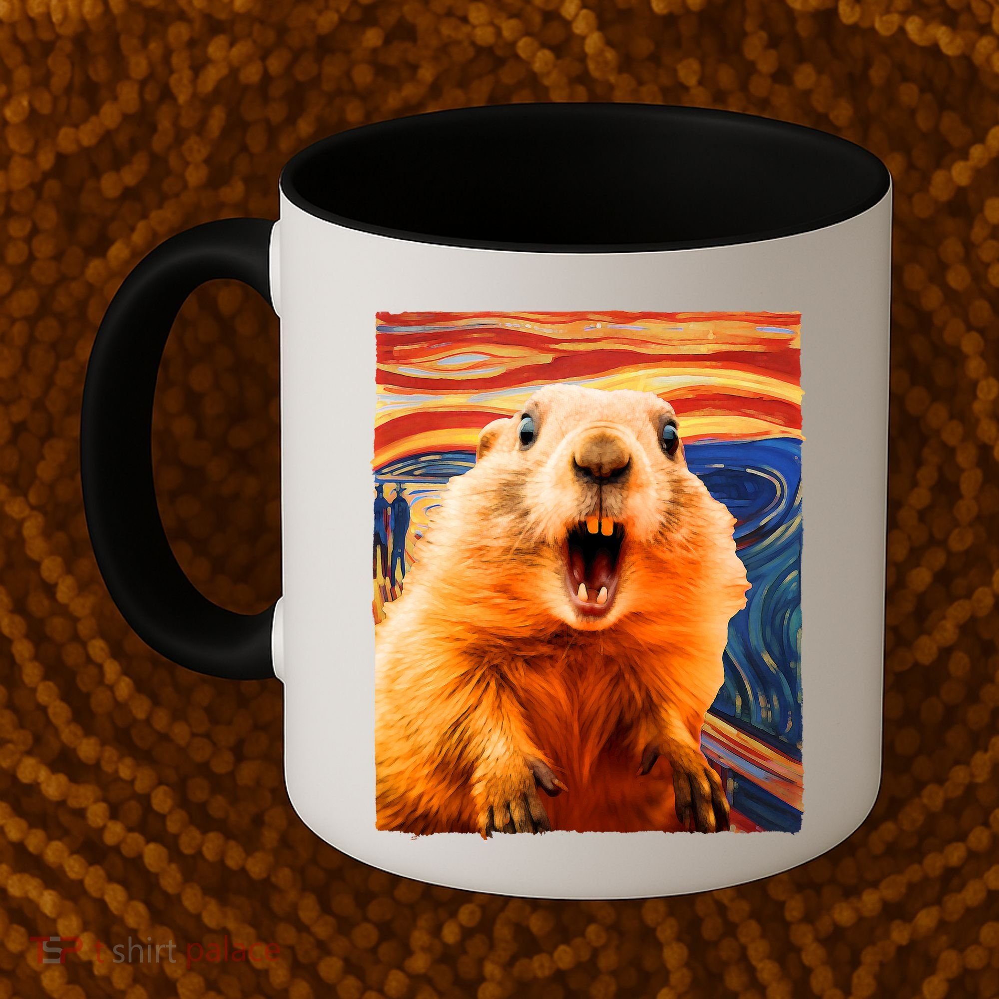 Funny Groundhog Day The Scream Painting Coffee Mug