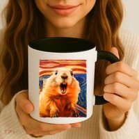 Funny Groundhog Day The Scream Painting Coffee Mug thumb 3