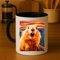 Funny Groundhog Day The Scream Painting Coffee Mug thumb 4