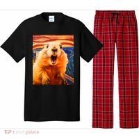 Funny Groundhog Day The Scream Painting Pajama Set thumb 0