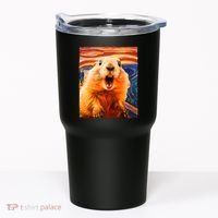 Funny Groundhog Day The Scream Painting Tumbler thumb 0
