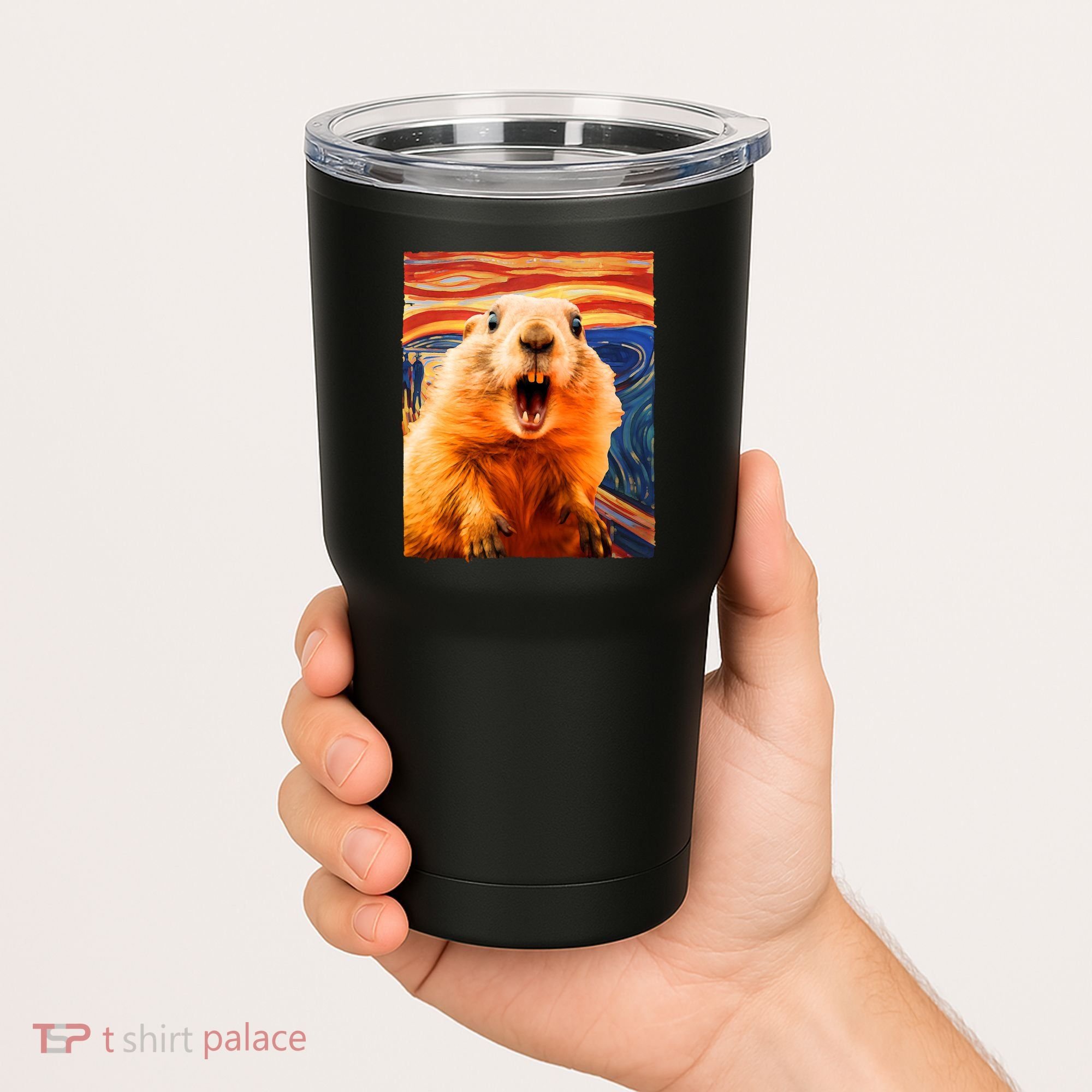 Funny Groundhog Day The Scream Painting Tumbler