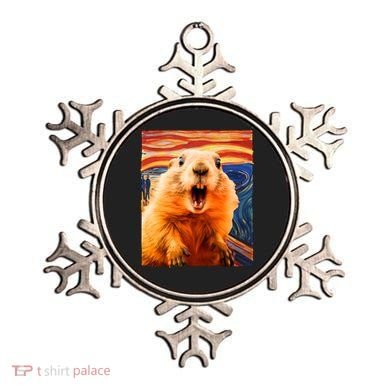 Funny Groundhog Day The Scream Painting Ornament