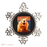 Funny Groundhog Day The Scream Painting Ornament thumb 0