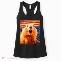 Funny Groundhog Day The Scream Painting Women's Tank Top thumb 0