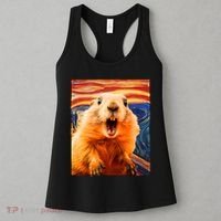 Funny Groundhog Day The Scream Painting Women's Tank Top thumb 3