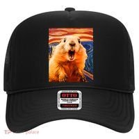 Funny Groundhog Day The Scream Painting Hat thumb 0