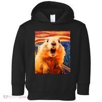 Funny Groundhog Day The Scream Painting Toddler Hoodie thumb 0