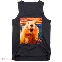Funny Groundhog Day The Scream Painting Tank Top thumb 0