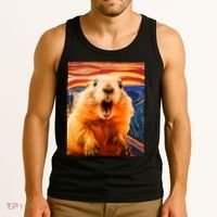 Funny Groundhog Day The Scream Painting Tank Top thumb 3