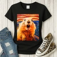 Funny Groundhog Day The Scream Painting Women's T-Shirt thumb 3