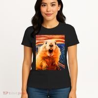 Funny Groundhog Day The Scream Painting Women's T-Shirt thumb 4