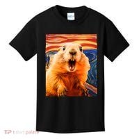 Funny Groundhog Day The Scream Painting Kids T-Shirt thumb 0