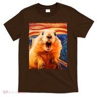 Funny Groundhog Day The Scream Painting T-Shirt thumb 0