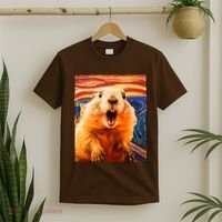 Funny Groundhog Day The Scream Painting T-Shirt thumb 2