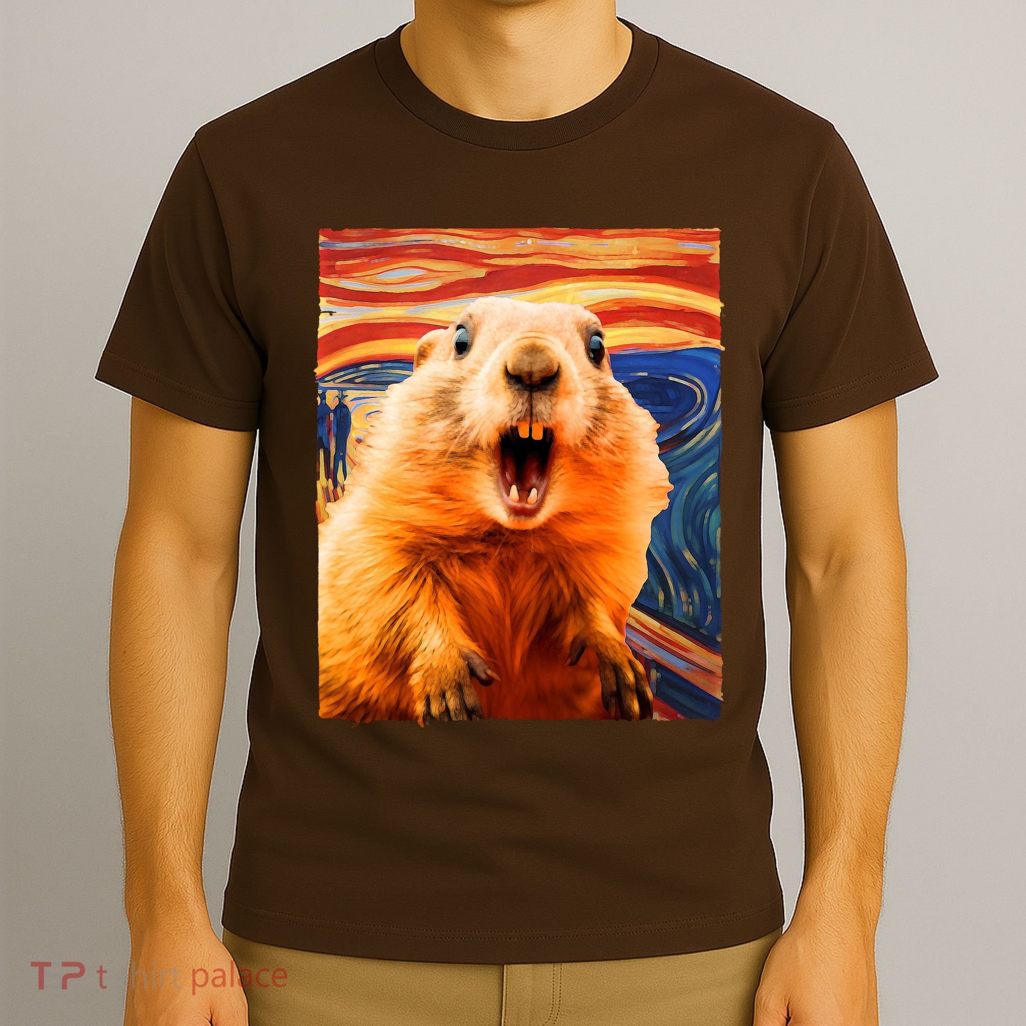 Funny Groundhog Day The Scream Painting T-Shirt