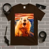 Funny Groundhog Day The Scream Painting T-Shirt thumb 5