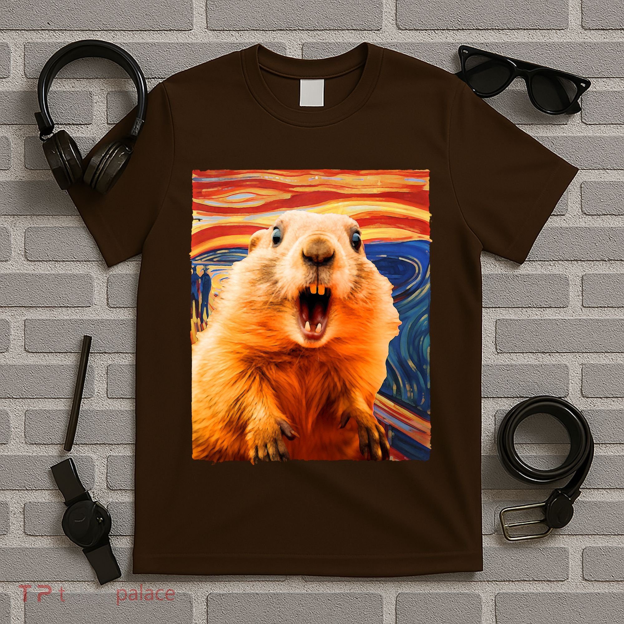 Funny Groundhog Day The Scream Painting T-Shirt