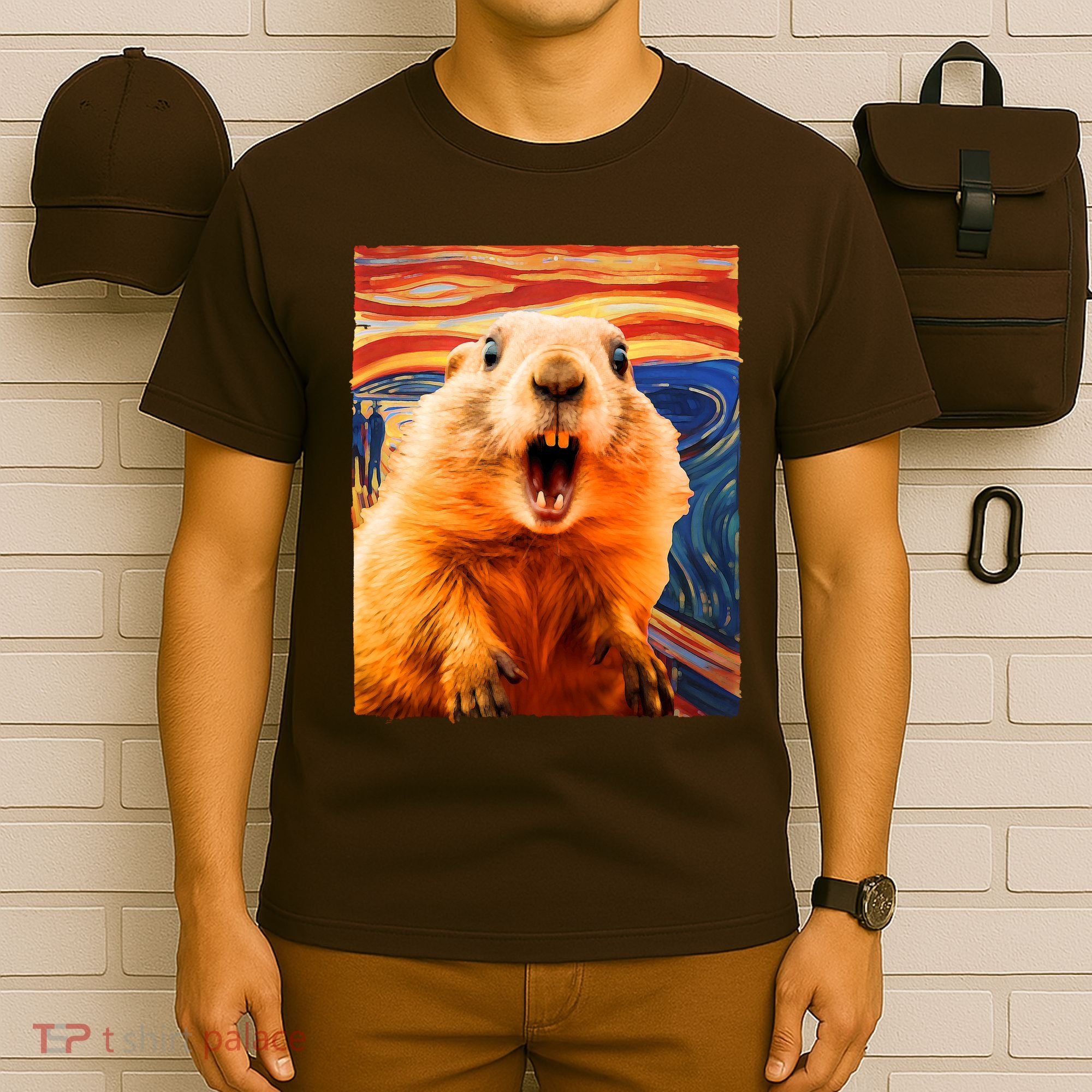 Funny Groundhog Day The Scream Painting T-Shirt