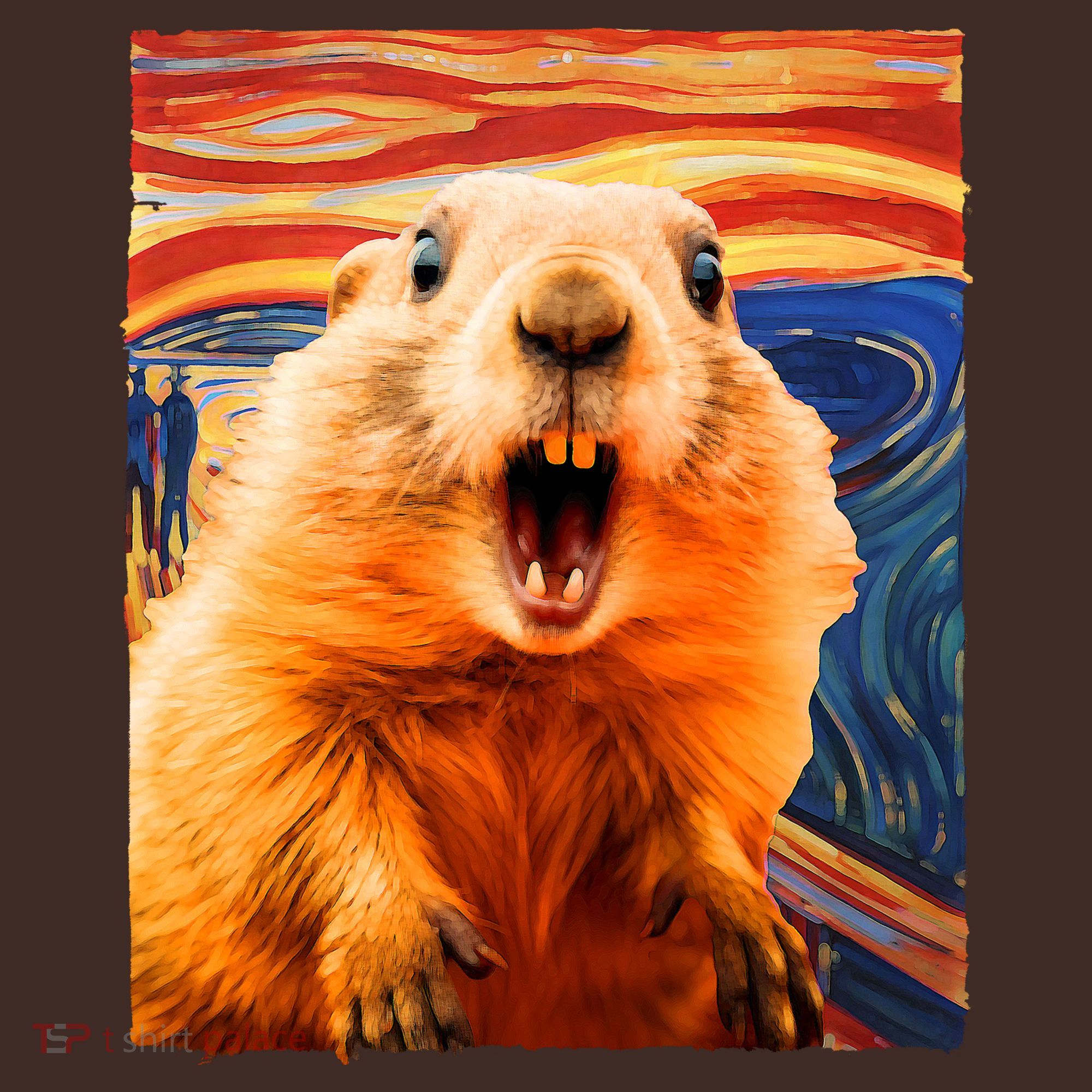 Funny Groundhog Day The Scream Painting T-Shirt