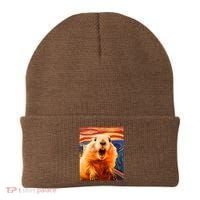 Funny Groundhog Day The Scream Painting Beanie thumb 0