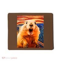 Funny Groundhog Day The Scream Painting Mousepad thumb 0