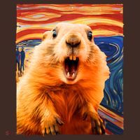 Funny Groundhog Day The Scream Painting Mousepad thumb 1